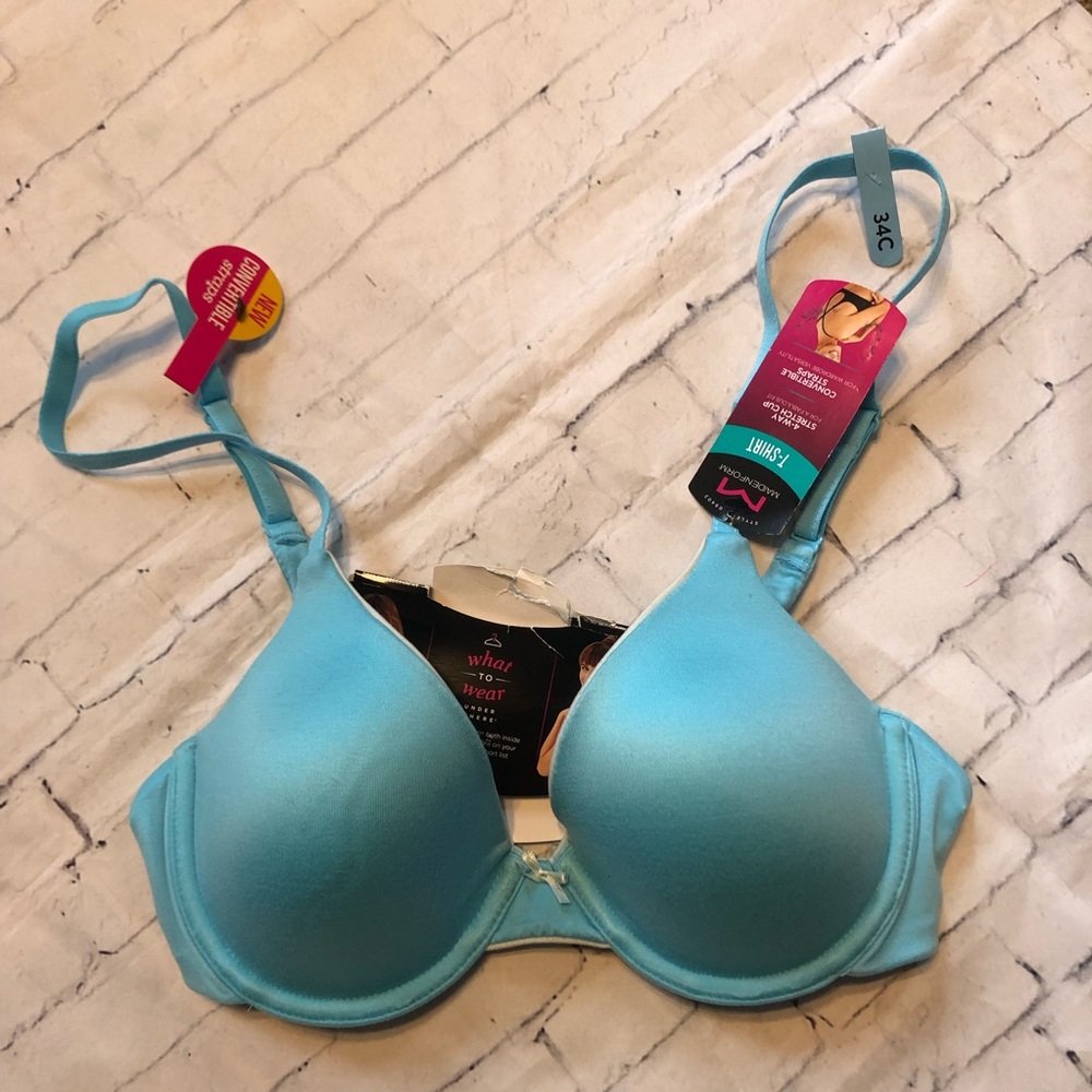 womans bra Maidenform bra t-shirt bra underwire 34C blue horizon nwt